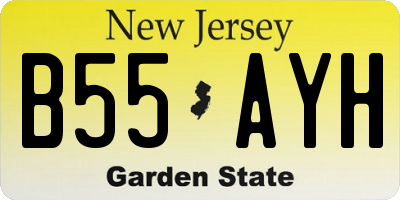 NJ license plate B55AYH