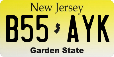 NJ license plate B55AYK