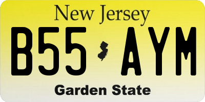 NJ license plate B55AYM