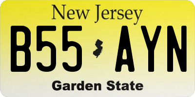 NJ license plate B55AYN