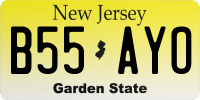 NJ license plate B55AYO