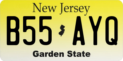 NJ license plate B55AYQ