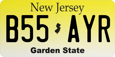 NJ license plate B55AYR