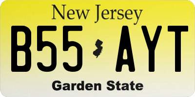 NJ license plate B55AYT
