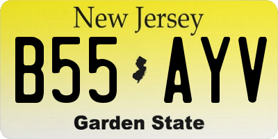 NJ license plate B55AYV