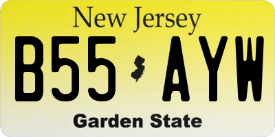 NJ license plate B55AYW