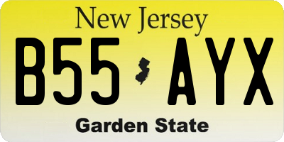 NJ license plate B55AYX