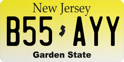 NJ license plate B55AYY