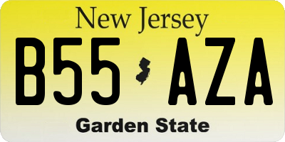 NJ license plate B55AZA