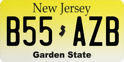 NJ license plate B55AZB
