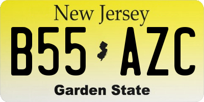 NJ license plate B55AZC