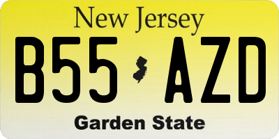 NJ license plate B55AZD