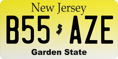 NJ license plate B55AZE
