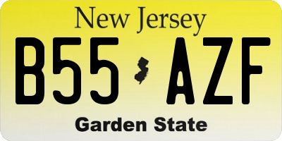 NJ license plate B55AZF