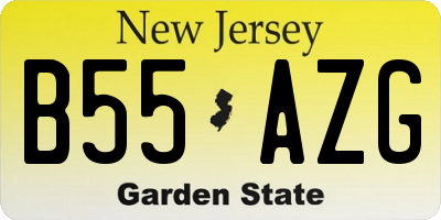 NJ license plate B55AZG