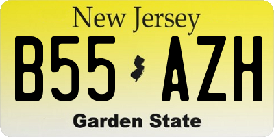 NJ license plate B55AZH