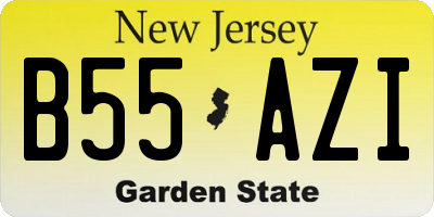 NJ license plate B55AZI