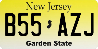 NJ license plate B55AZJ