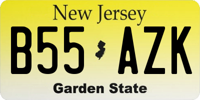 NJ license plate B55AZK