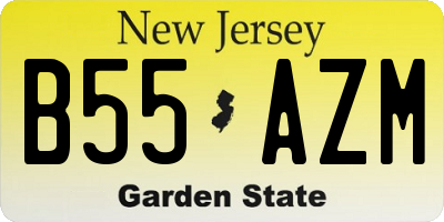 NJ license plate B55AZM