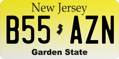 NJ license plate B55AZN