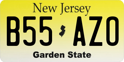 NJ license plate B55AZO