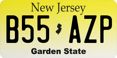 NJ license plate B55AZP
