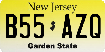 NJ license plate B55AZQ