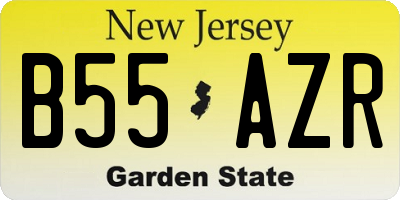 NJ license plate B55AZR