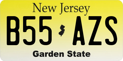 NJ license plate B55AZS