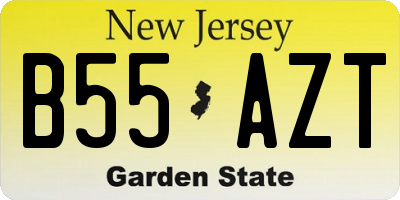 NJ license plate B55AZT