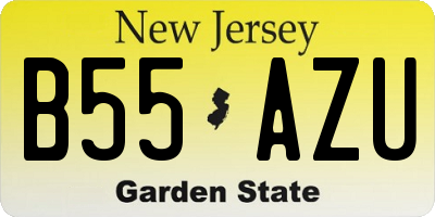 NJ license plate B55AZU