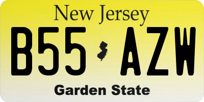 NJ license plate B55AZW