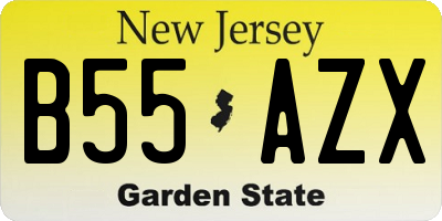 NJ license plate B55AZX