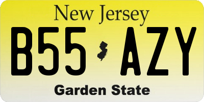 NJ license plate B55AZY