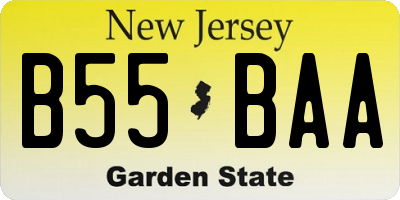 NJ license plate B55BAA