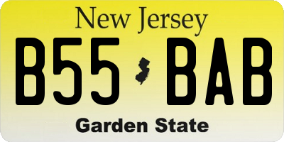 NJ license plate B55BAB