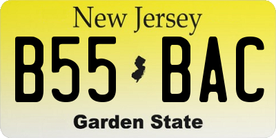 NJ license plate B55BAC