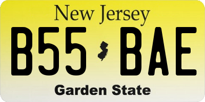 NJ license plate B55BAE
