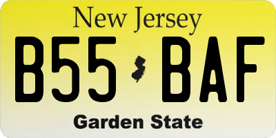 NJ license plate B55BAF