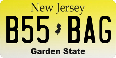 NJ license plate B55BAG