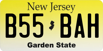 NJ license plate B55BAH