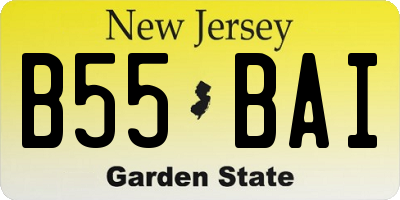 NJ license plate B55BAI