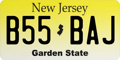 NJ license plate B55BAJ