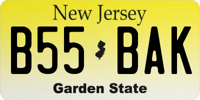 NJ license plate B55BAK