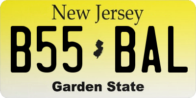 NJ license plate B55BAL