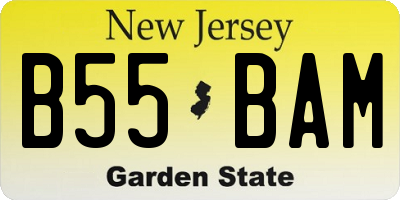 NJ license plate B55BAM