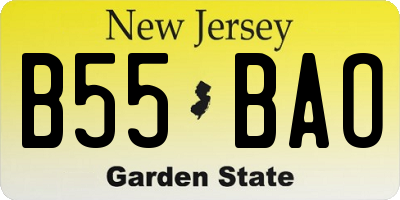 NJ license plate B55BAO