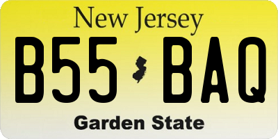NJ license plate B55BAQ