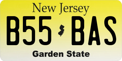 NJ license plate B55BAS
